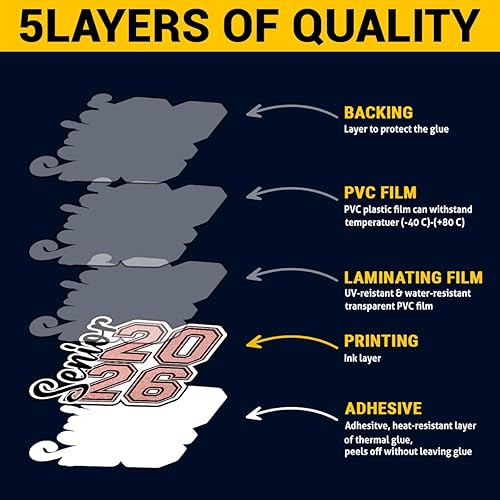 Miniatura 3 de (3 piezas) Adhesivo de graduación para adultos mayores 2026  Calcomanía motivacional de vinilo con cita de clase de 2026 impermeable para laptop,