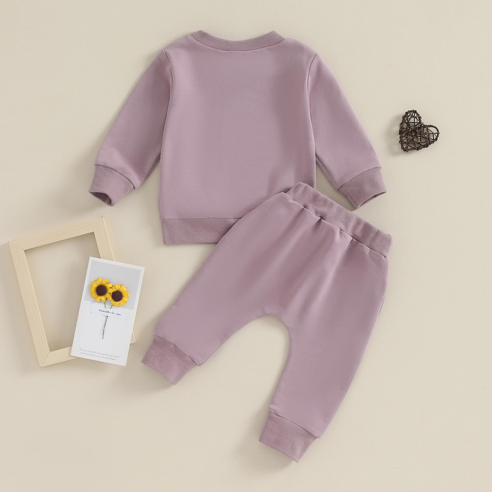 Ropa de bebé niña pequeña, sudadera de manga larga con estampado de letras y pantalones deportivos elásticos, traje de otoño e invierno para recién nacido