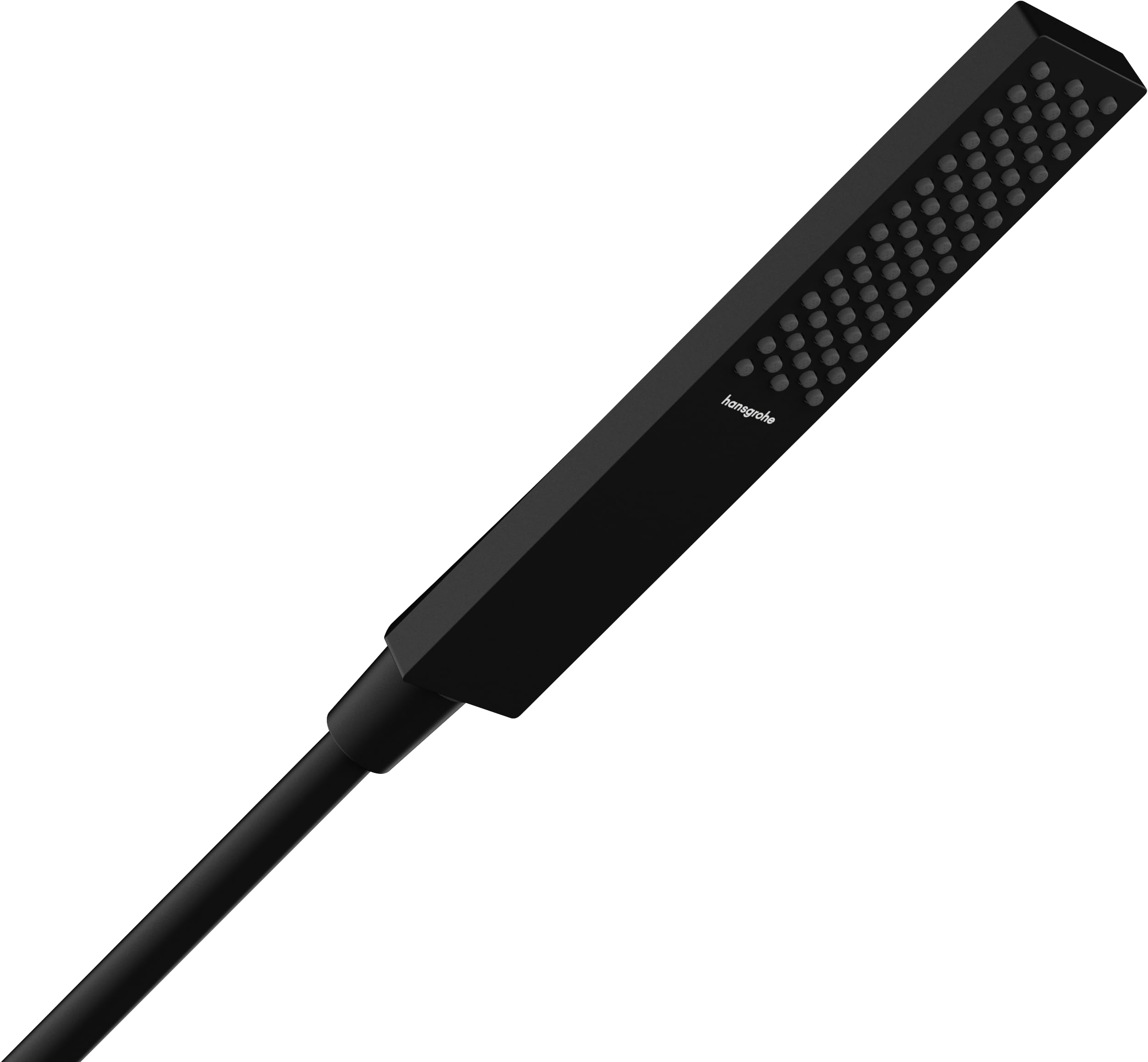 hansgrohe Pulsify E - Water-Saving Shower Head with 8 L/min (EcoSmart), Hand Shower with 1 Jet Type (PowderRain), Square Shower Head (100 x 25 mm), Matte Black