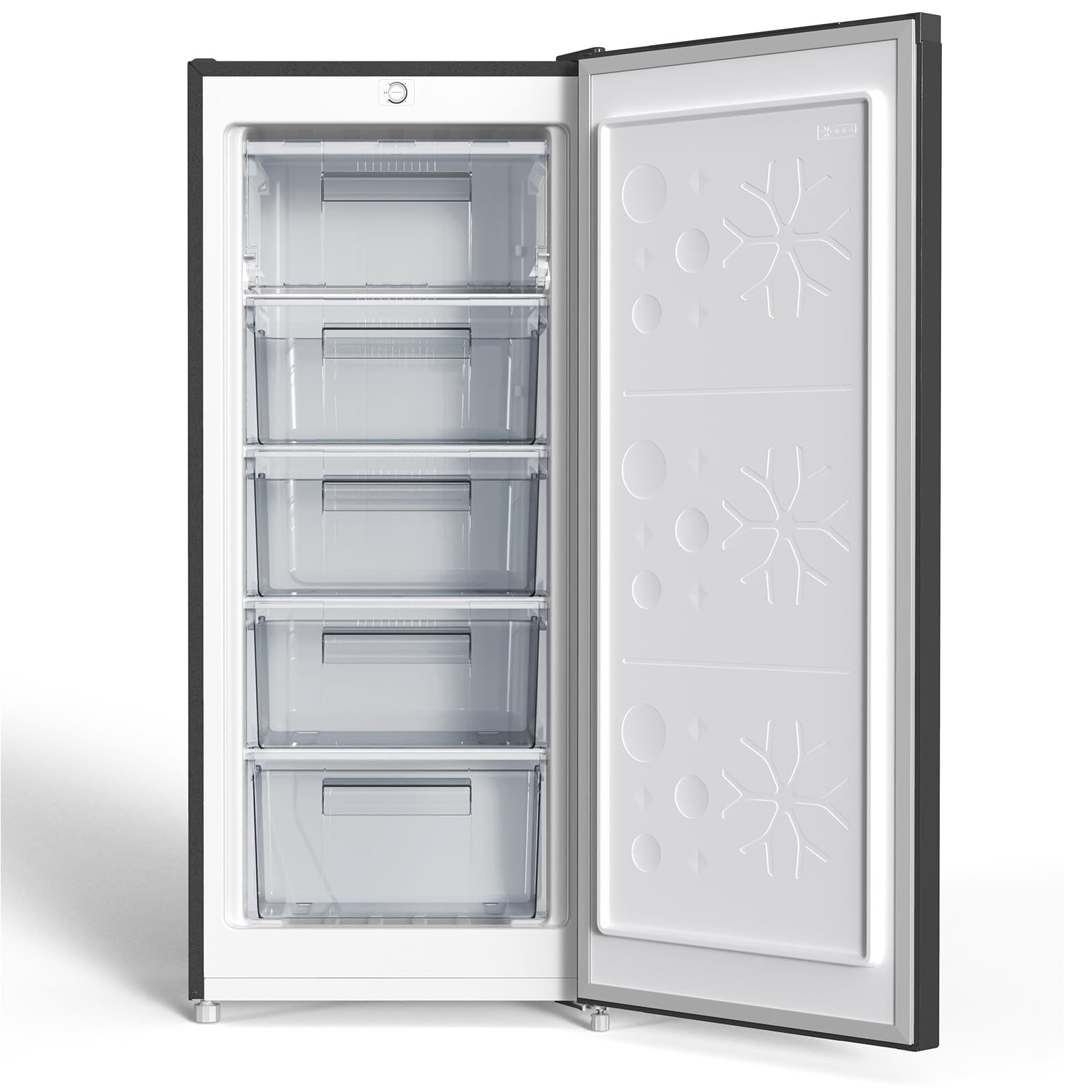 CHiQ Congélateur Armoire 145L Congélation Rapide Thermostat Réglable Silencieux Porte Réversible Noir Classe Énergétique E