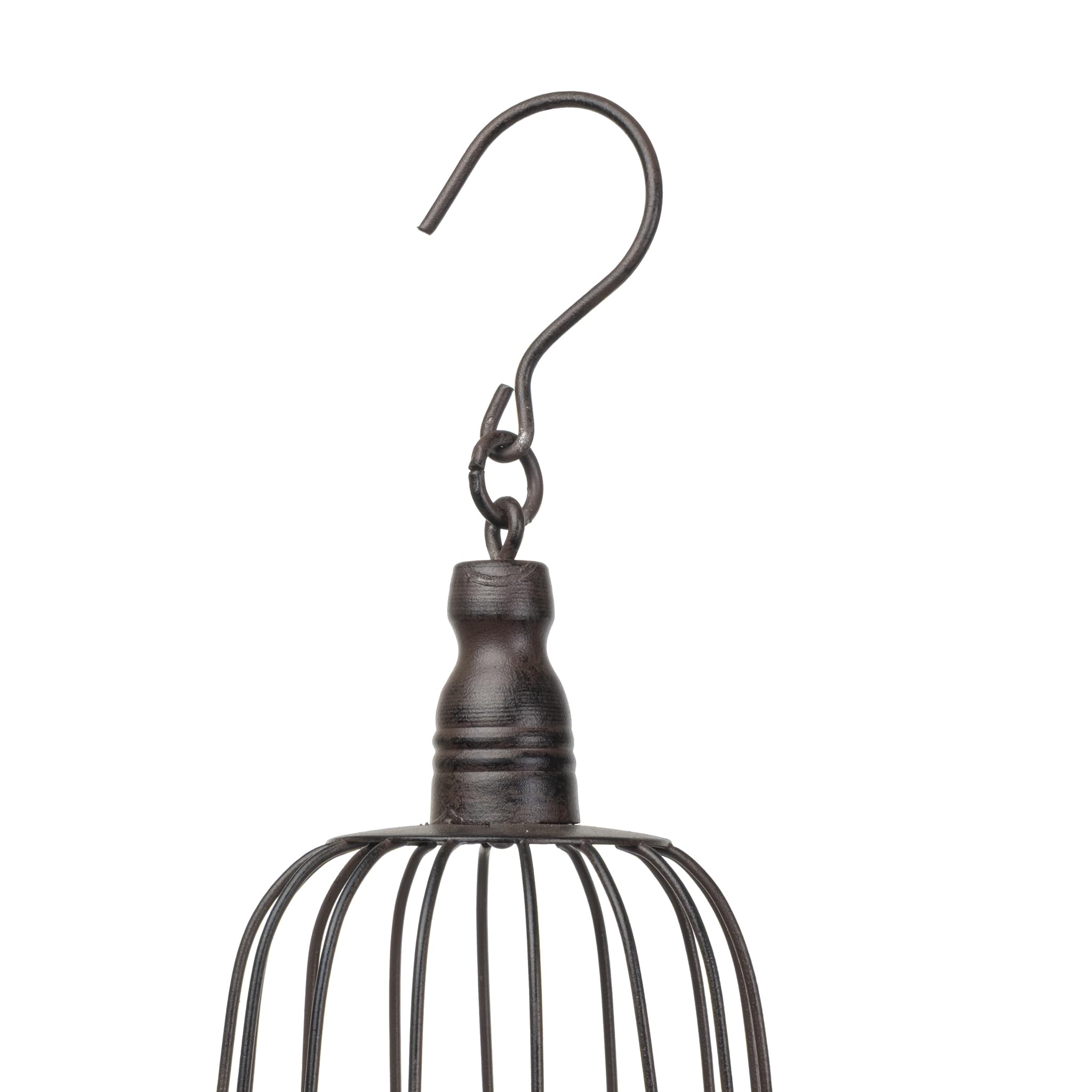 Dekorativer Vogelkäfig 2er Set aus Metall antik braun Vintage Deko Käfige groß 56 x 25 cm klein 45 x 19,3 cm zum Stellen oder Aufhängen für Innen und Außen