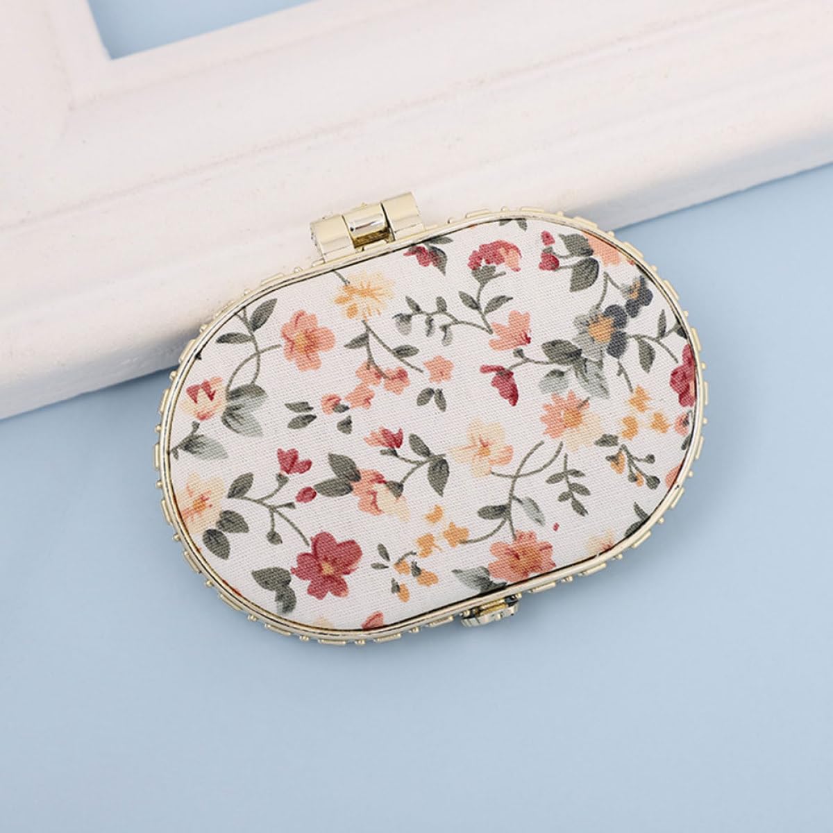 Angoily Specchio Tascabile Portatile Pieghevole Motivo Floreale, Mini Specchio Compatto da Viaggio per Trucco, Set 8 Pezzi Colorato Multifunzionale per Donne in Borsa e Viaggi