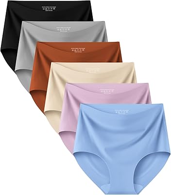 Kalapa Seamless Womens Underwear High Waisted No Show Briefs Silky Stretch Breathable Full Coverage Ladies Panties Multi Pack