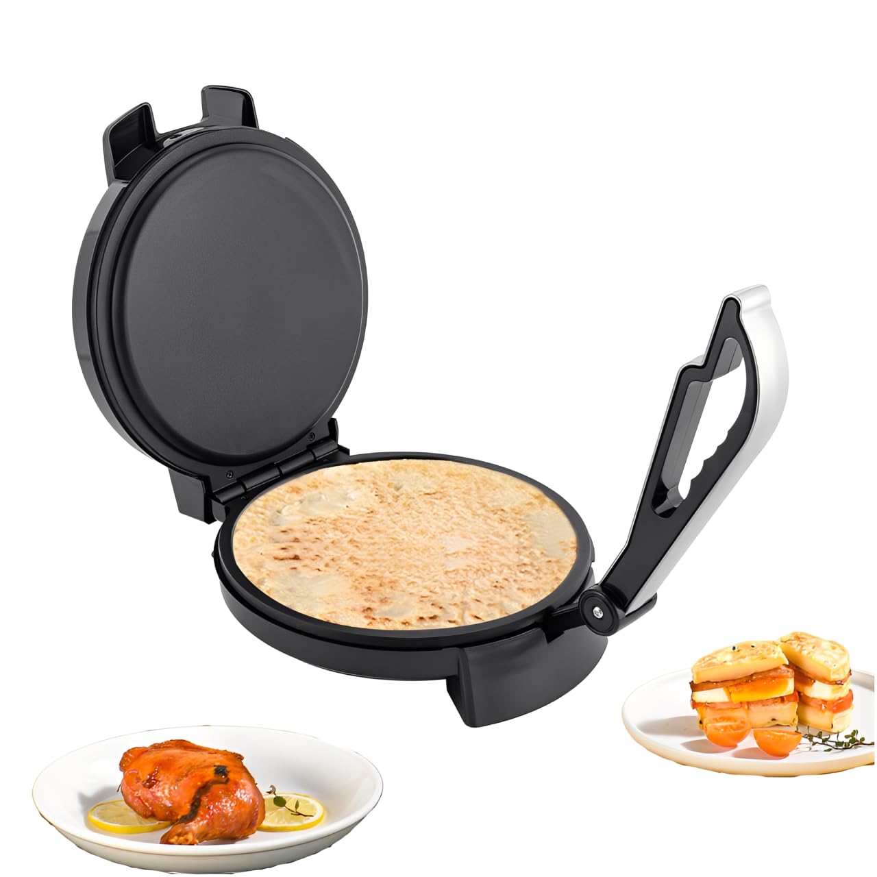 26 cm Crepes Maker, Roti Maker Elektrisch, 1200W, Beidseitige Beheizung, 200–260 °C, Antihaftbeschichtung für die Zubereitung von Omelettes, Pizzas, Tacos und ähnlichen Gerichten