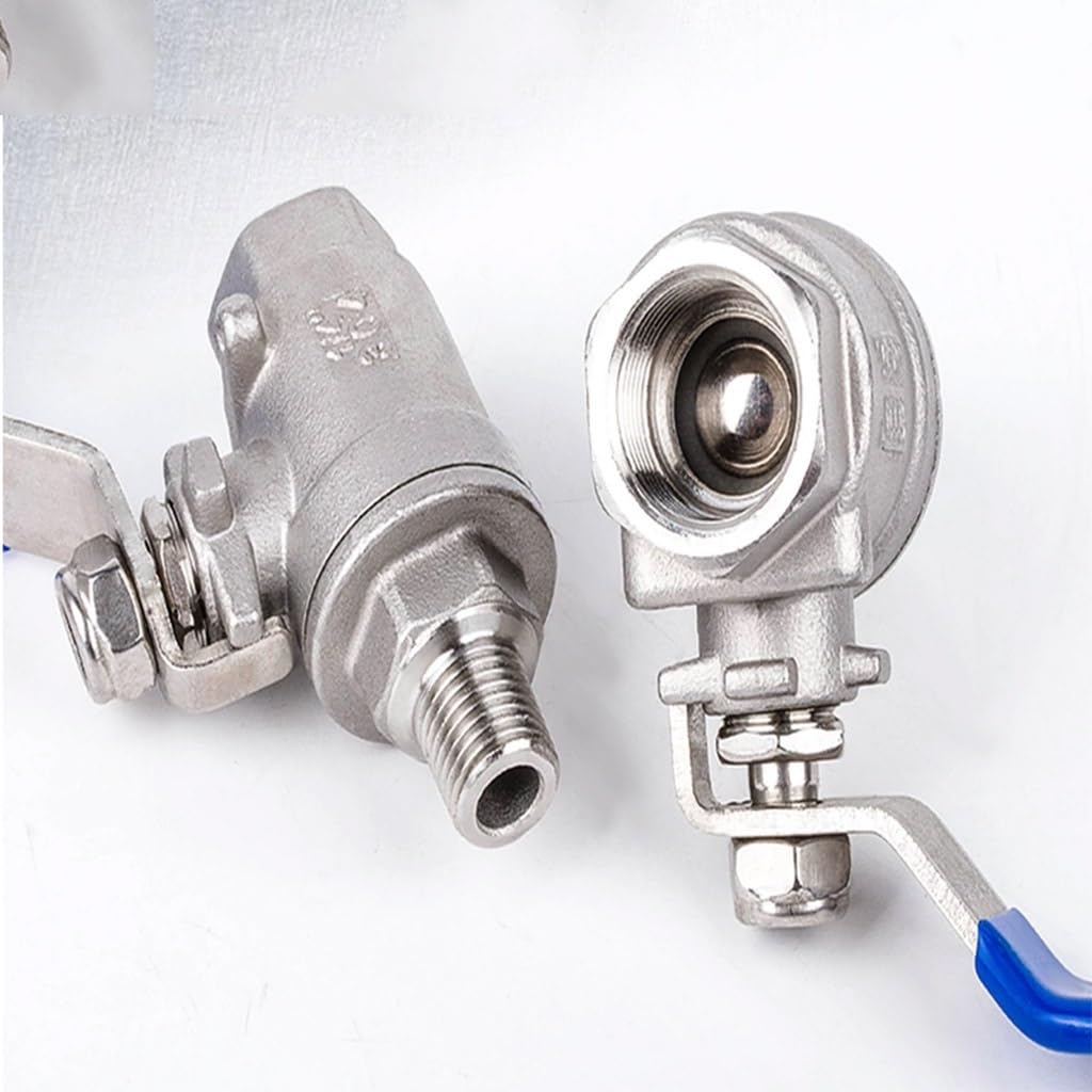Válvula De Bola De Rosca Macho A Hembra De Acero Inoxidable 304, Interruptor De Válvula De Tubería De Agua De Dos Piezas De 1/4", 3/8", 1/2", 3/4", 1", 1-1/4", 1-1/2", 2", 1 Unidad(2")