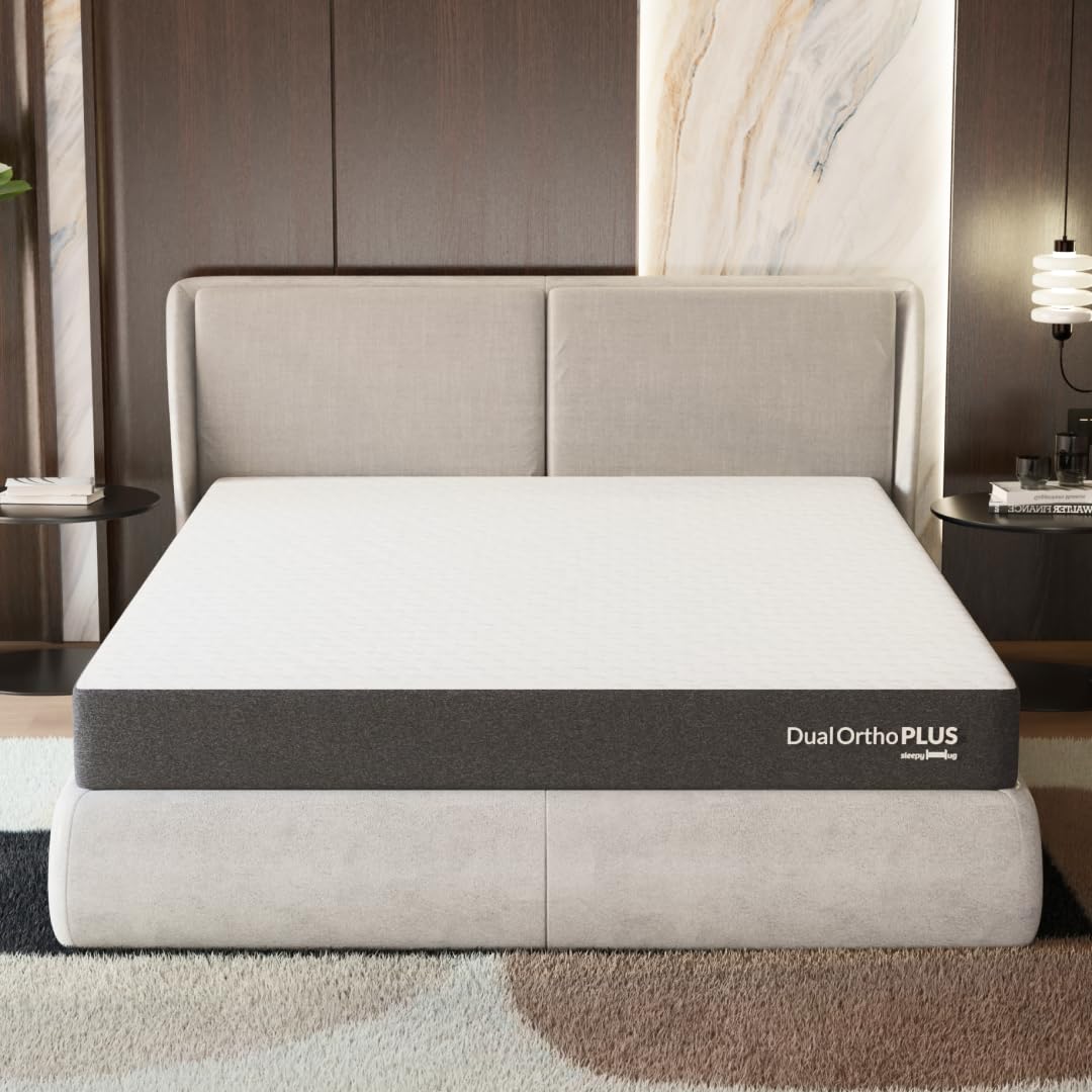 SleepyHug Ortho Dual Comfort Plus Mattress | 6-Inch Reversible Design with Hard & Soft Foam | AirCell Grid Support for Back Pain Relief | 72x48x6 Inch (Double, Grey) | 7-Year Warranty discount deal