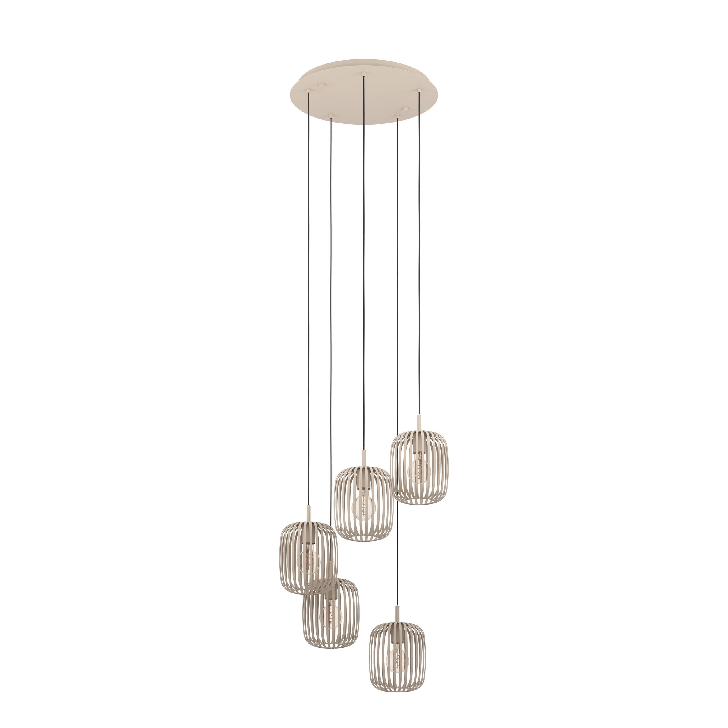 Eglo Romazzina Steel Sandy 5 Light Pendant in Light Sand