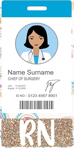 Miniatura 2 de Plifal RN - Insignia de enfermera registrada, portatarjetas de amistad, accesorios de enfermería, lindo arco iris, colorido, vertical,