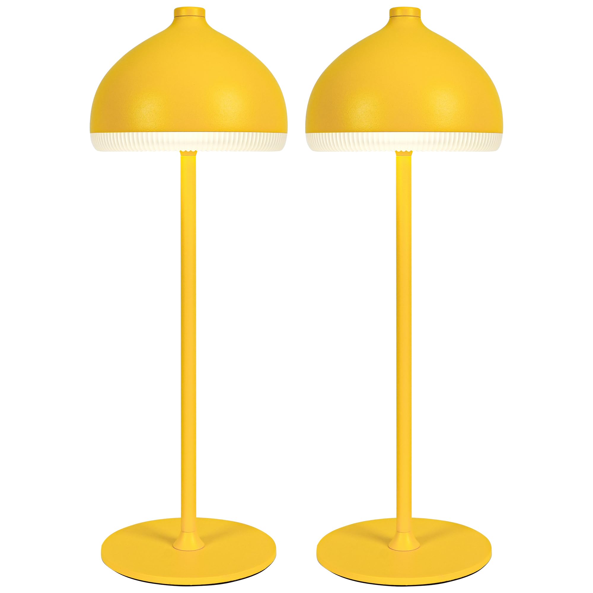 2 Pezzi Lampade da Tavolo Senza Fili Ricaricabile VIOA TL13 | Lampada da Tavolo Ricaricabile,5200mAh, IP54, 3 tonalità – per comodino, soggiorno, terrazza, giardino, balcone e cena,Giallo