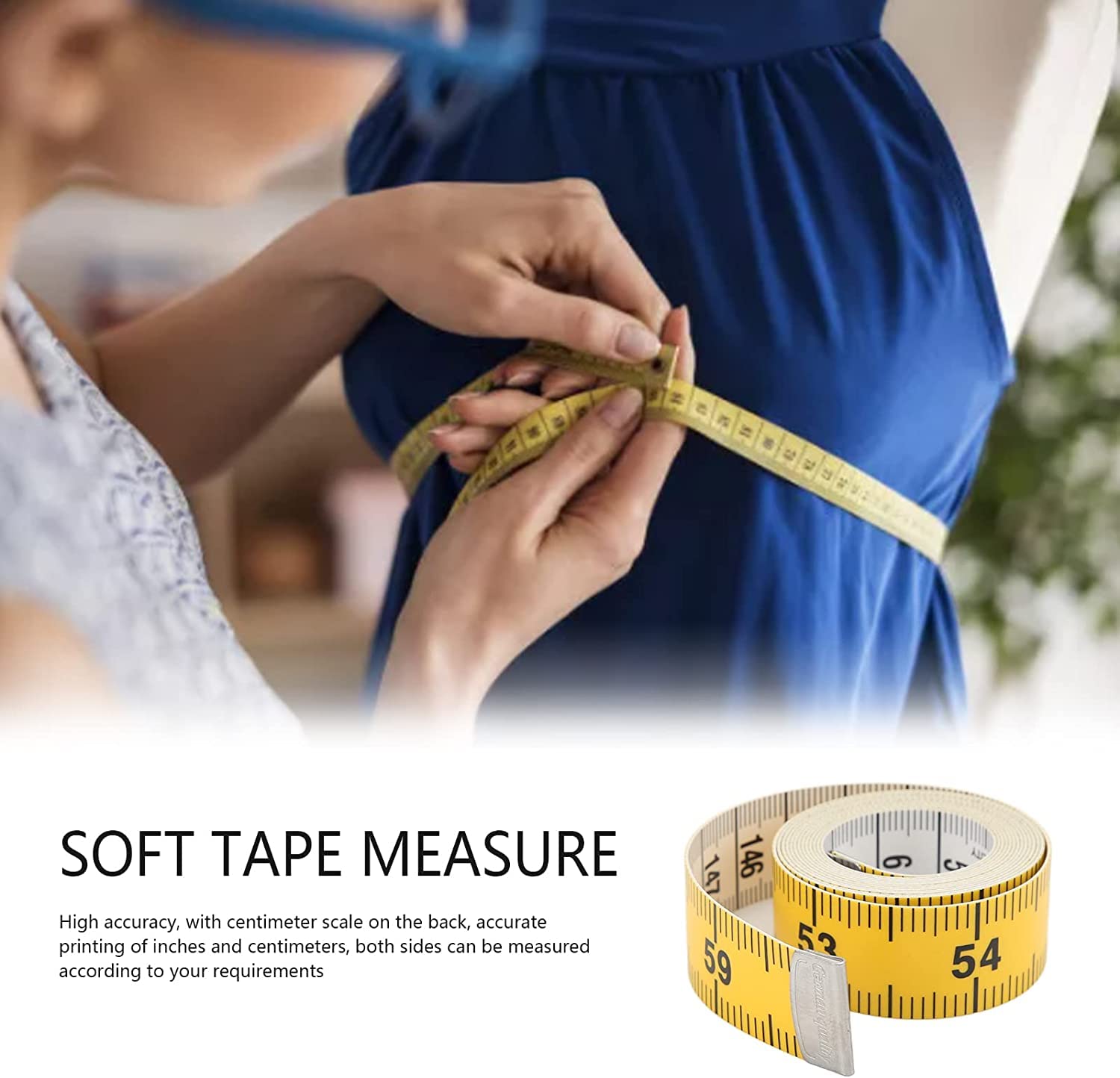 cinta métrica, regla, herramienta de medición 6 piezas de cinta métrica suave, regla flexible de costura corporal de doble escala de 60 pulgadas/150 cm, cinta métrica for el cuerpo, cinta métrica de b