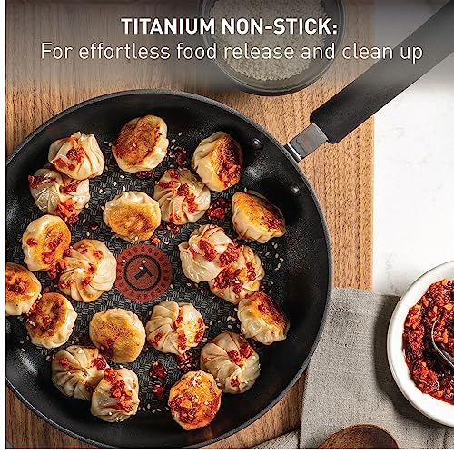 T-Fal Ultimate Hard Anodized Non Stick Jumbo Cooker With Lid & Helper Handle 5 Quart, Oven Broiler Safe 400F, Lid Safe 350F, Cookware, Deep Frying Pan, Skillet, Pots and Pans, Dishwasher Safe, Onyx by T-Fal - Image 3