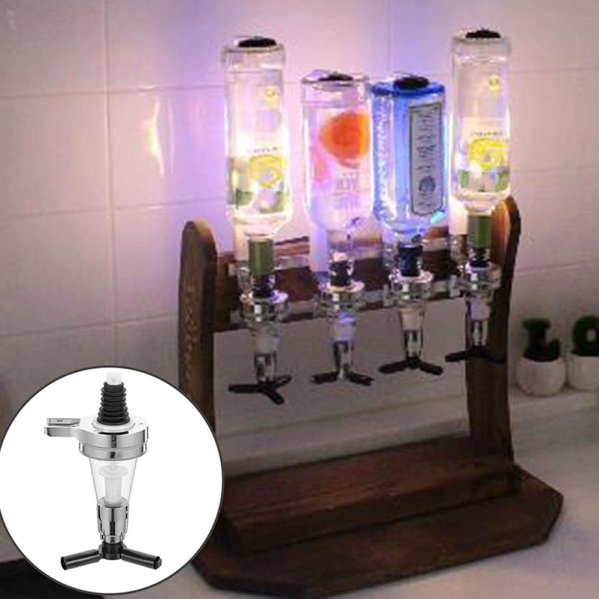 Dispensador de Botellas de Bebidas Alcohólicas para Cócteles y Jarabes, 2 Piezas, Capacidad 25ml, Material Plástico y Acero Inoxidable, Fácil de Limpiar para Bares Color Aleatorio