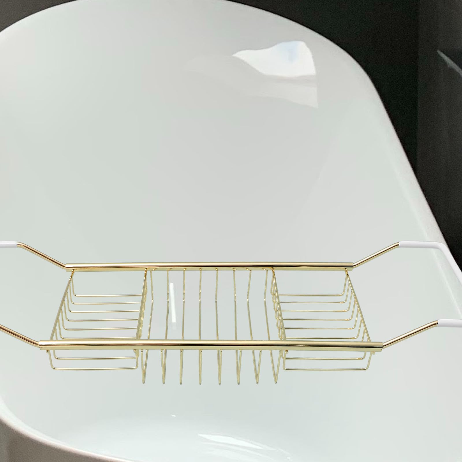 Vaguelly Accessori Vasca da Bagno in Acciaio Inossidabile, Portatile e Telescopico Supporti Regolabili Antiscivolo per Bagno e Relax in Vasca