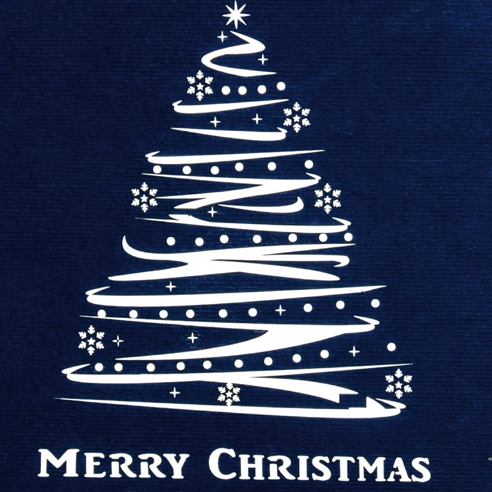 Pop-Up Weihnachtskarte 'Tannenbaum' – 3D Klappkarte In Blau, 15 X 15 Cm