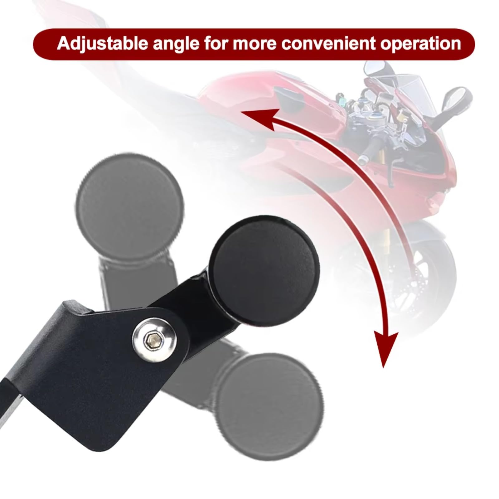 Panigale V4 V2 Accessoire Support Téléphone Ducati AGEofDMS Pour Panigale V4, V2, 959, Etc. | Aluminium Anodisé Rouge | Réglable 360° | Antivol Support Aluminium Anodisé