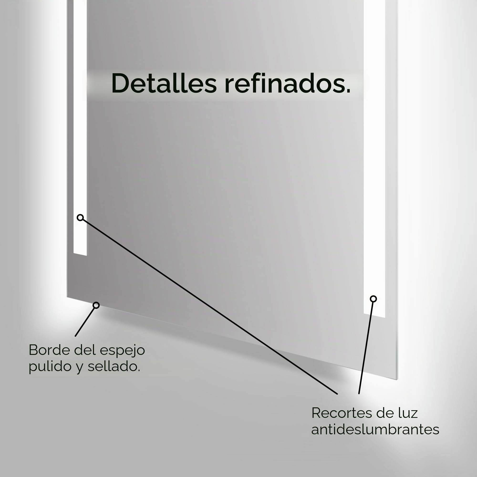 Talos Espejo de baño con iluminación LED, 80 x 60 cm, Espejo de Pared con iluminación, Apto para ambientes húmedos Gracias al Cuerpo de Aluminio, Color de luz Blanco Neutro