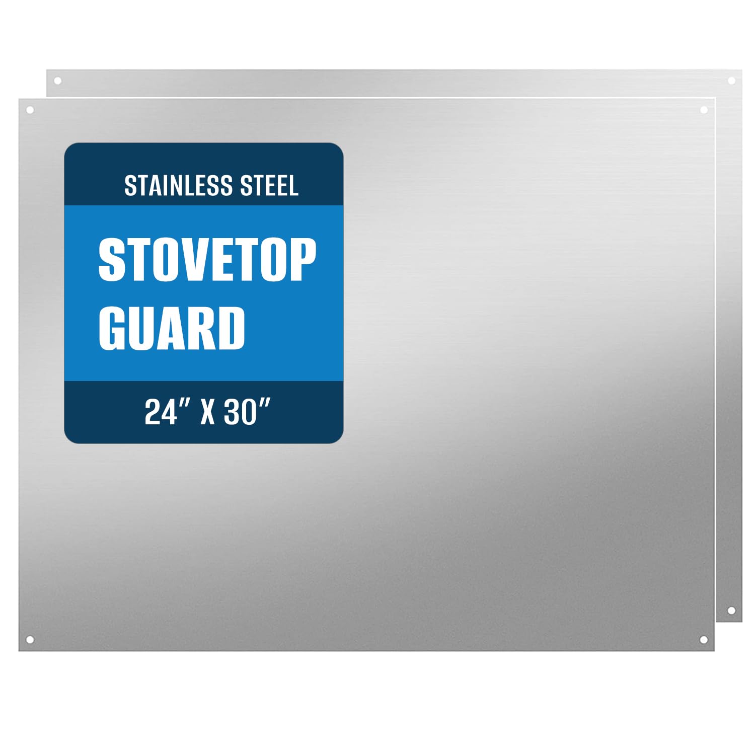 TUTU Stainless Steel Stove Backsplash 2-Pack (24" x 30") | Easy Clean Wall Shield for Indian Kitchens - main product image
