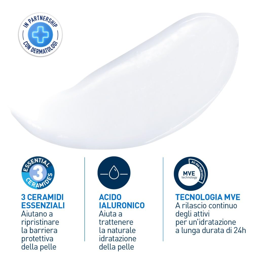 CeraVe Lozione Idratante Viso e Corpo, Per Pelli da Normali a Secche, Idratazione Profonda e Duratura, Con Acido Ialuronico e 3 Ceramidi e Routine Correlate