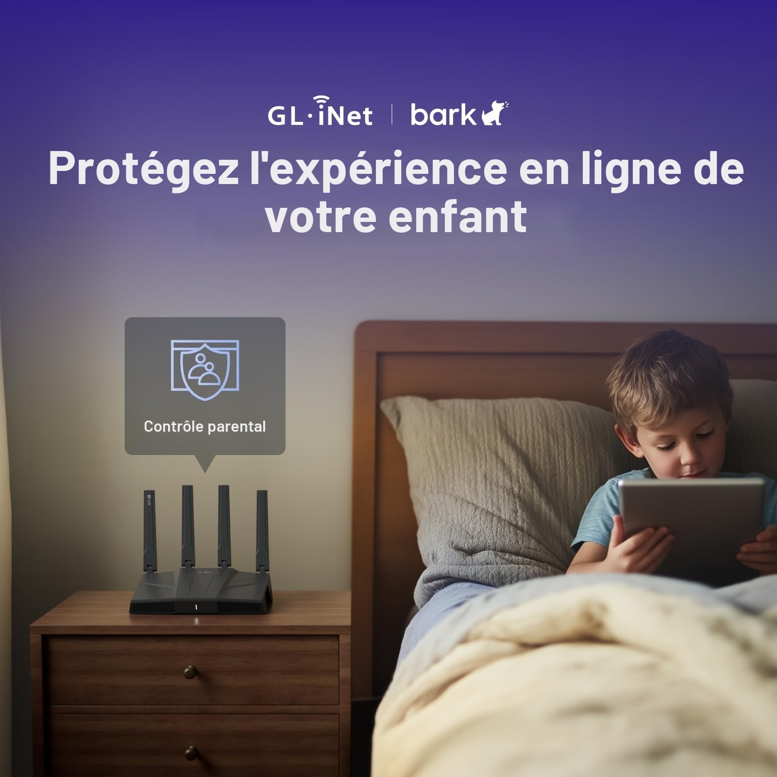 GL.iNet GL-BE9300 Flint 3 Routeur WiFi 7 Tri-Band Gaming Haute Vitesse 5 Ports Multi-Gig 2.5G MLO