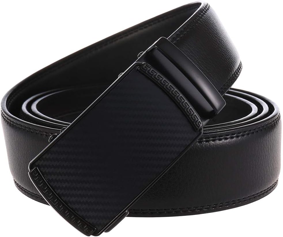 Ratchet Adjustable Slide Belt - Genuine Leather Belt for Men 1 3/8'' Width, Gift Packaged - Image 2