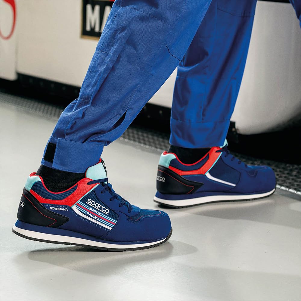 Sparco Zapatillas Gymkhana S1P Martini-R Talla 45 Azul, Mocasín Estilo de conducción Unisex Adulto, EU