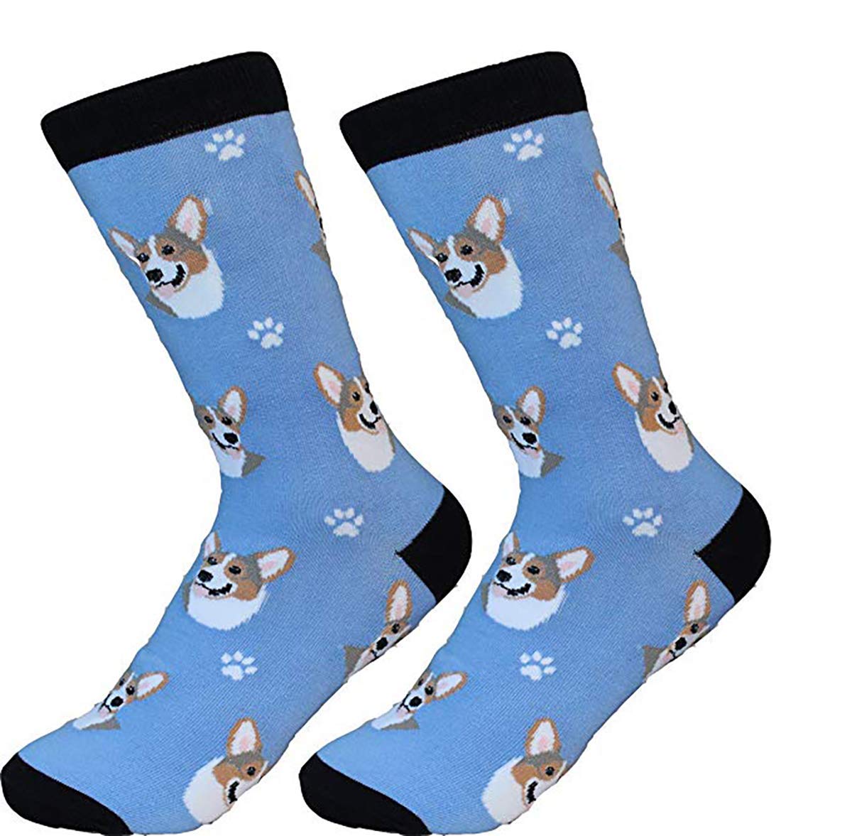E&S PetsWelsh Corgi Socks - 200 Needle Count - Cotton Socks - Soft and Comfortable - Life Like Detail of Welsh Corgi- Unisex