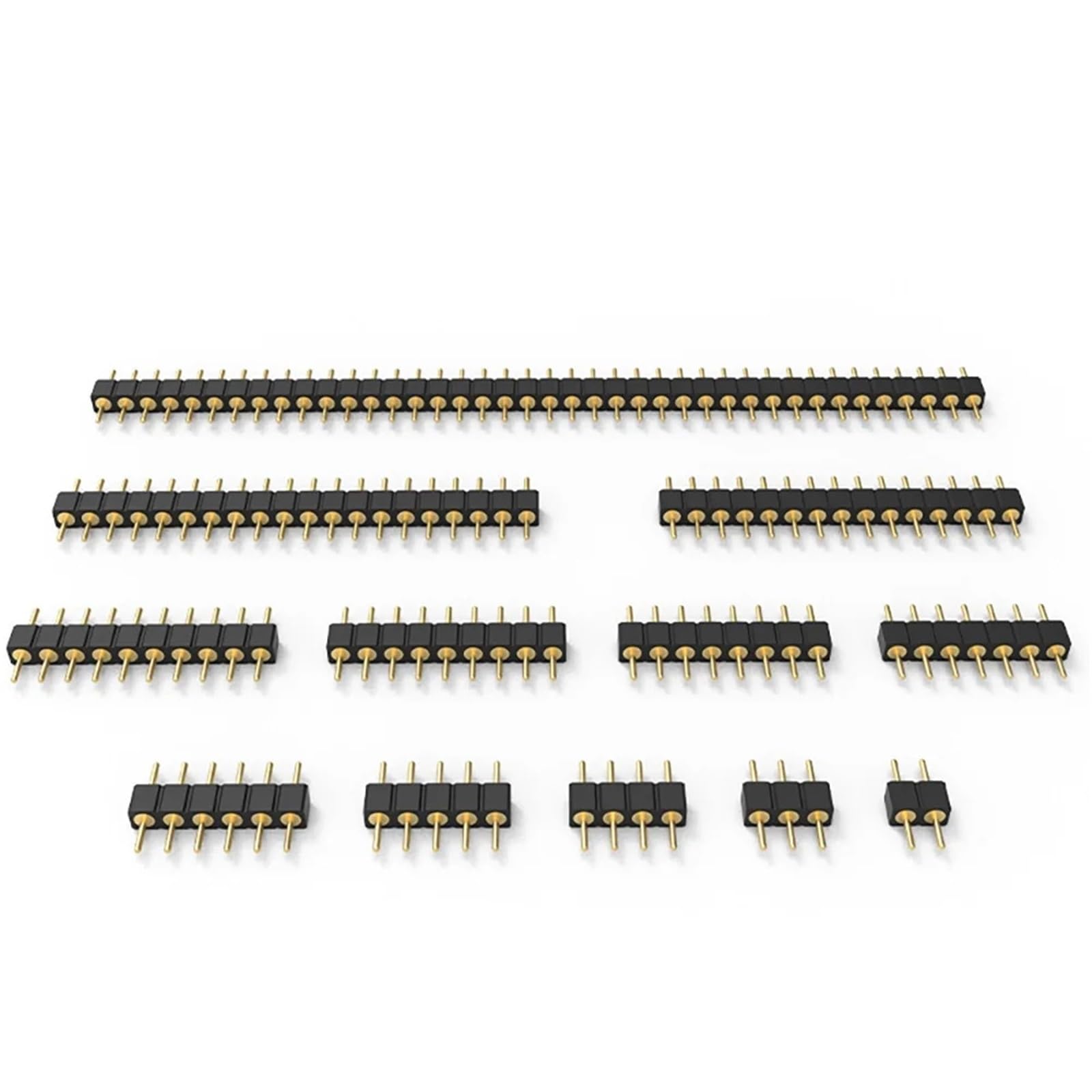 100 Uds 1X2/3/4/5/10/15/20/40P RGB RGBW tira de LED PCB conector agujero redondo ángulo recto DIP oro IC cristal hembra macho(Right Angle,ROUND TIN FEMALE_1X4P)
