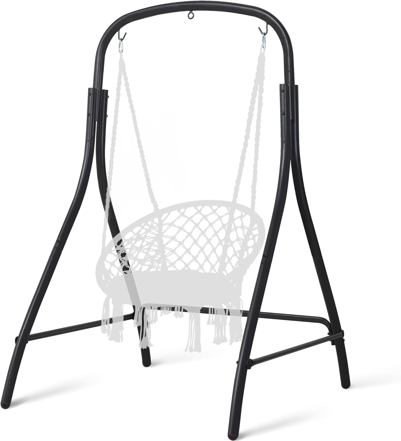 SUNCREAT Hammock Chair Stand, Heavy-Duty Steel Hammock Stand, 400 lbs Capacity, Adjustable Height, Dual-use Swing Stand for Outdoor Indoor, Hammock Chair not Included, Black