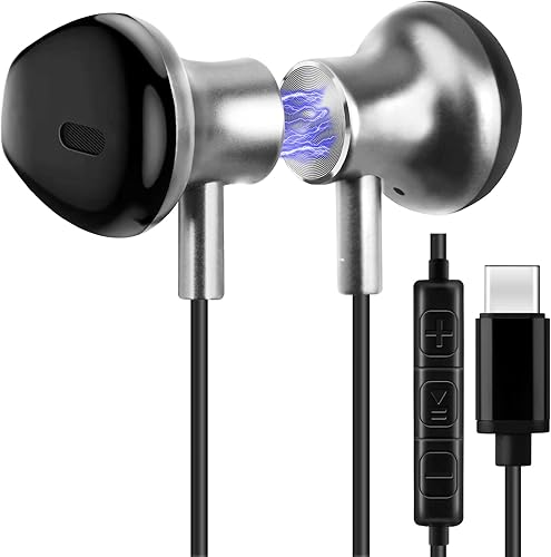 Miniatura 1 de Auriculares USB C para iPhone 15 Pro Max Plus tipo C con micrófono y control de volumen para Samsung S23 S22 S21 FE Note 2010, iPad Pro 2018, Google
