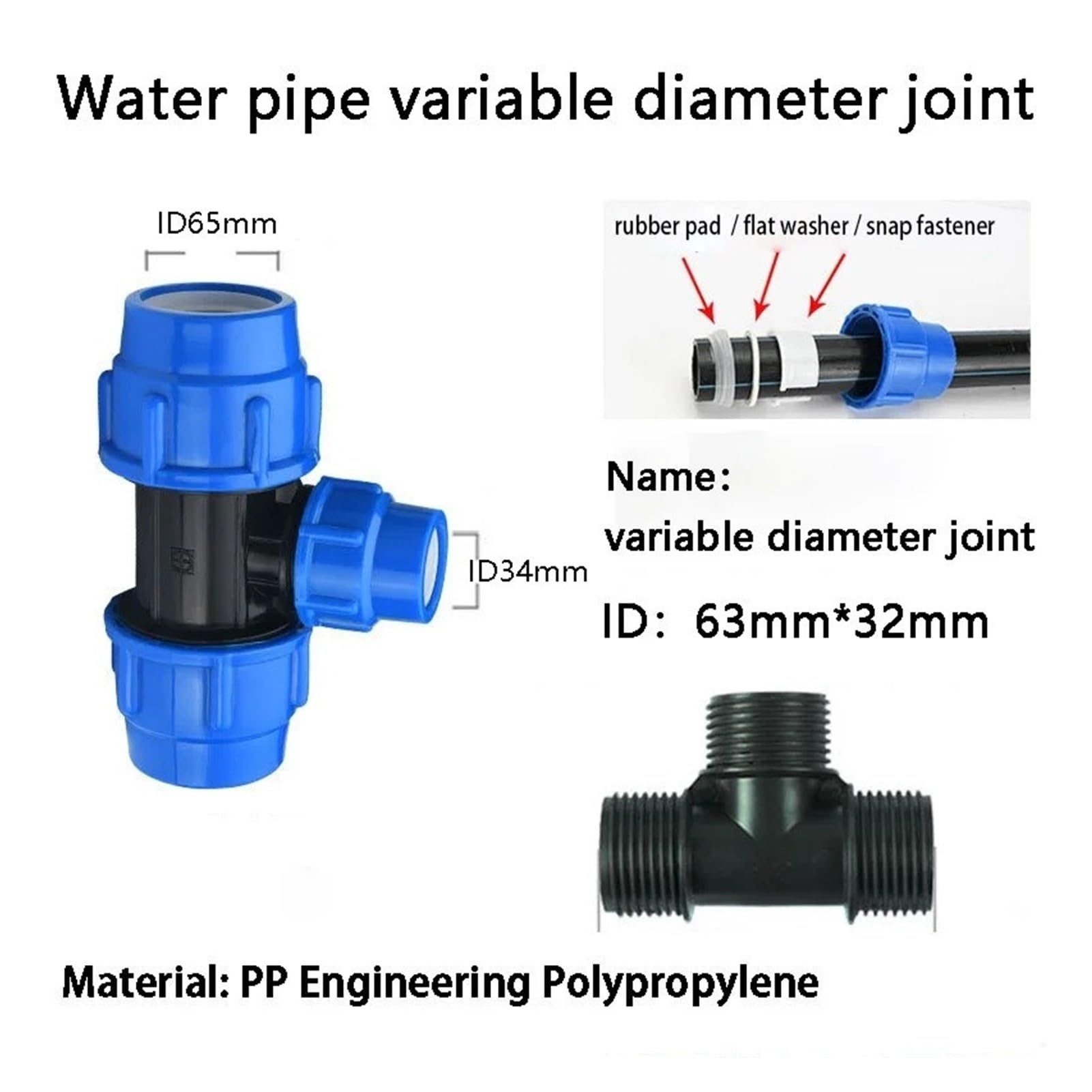 PE Variables T-Stück Rohrfitting Kit