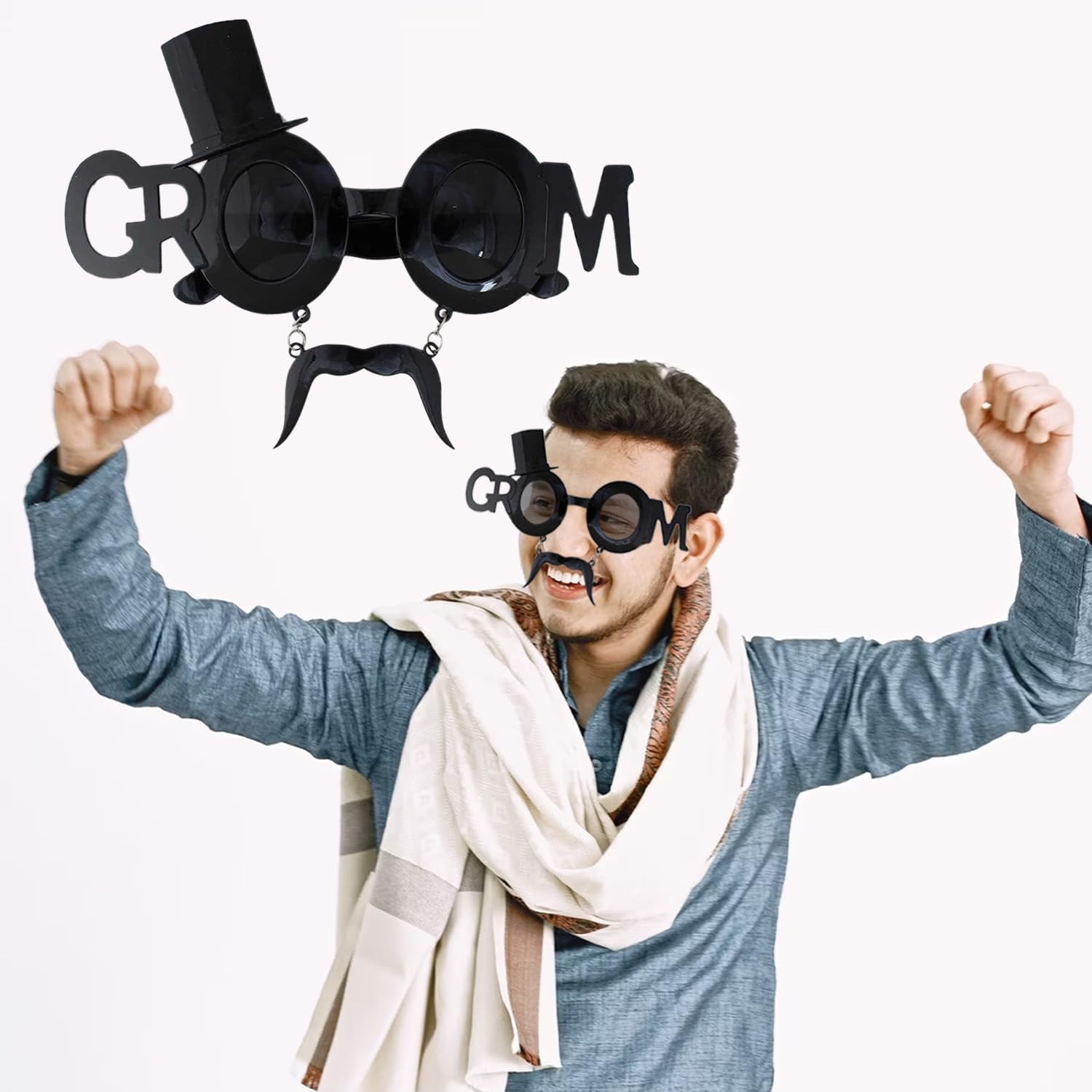 Party Propz Groom Glasses for Bachelorette Party- 1pc Black Groom To Be Specs for Men, Goggles for Adults Bachelor Party Decoration, Bachelorette