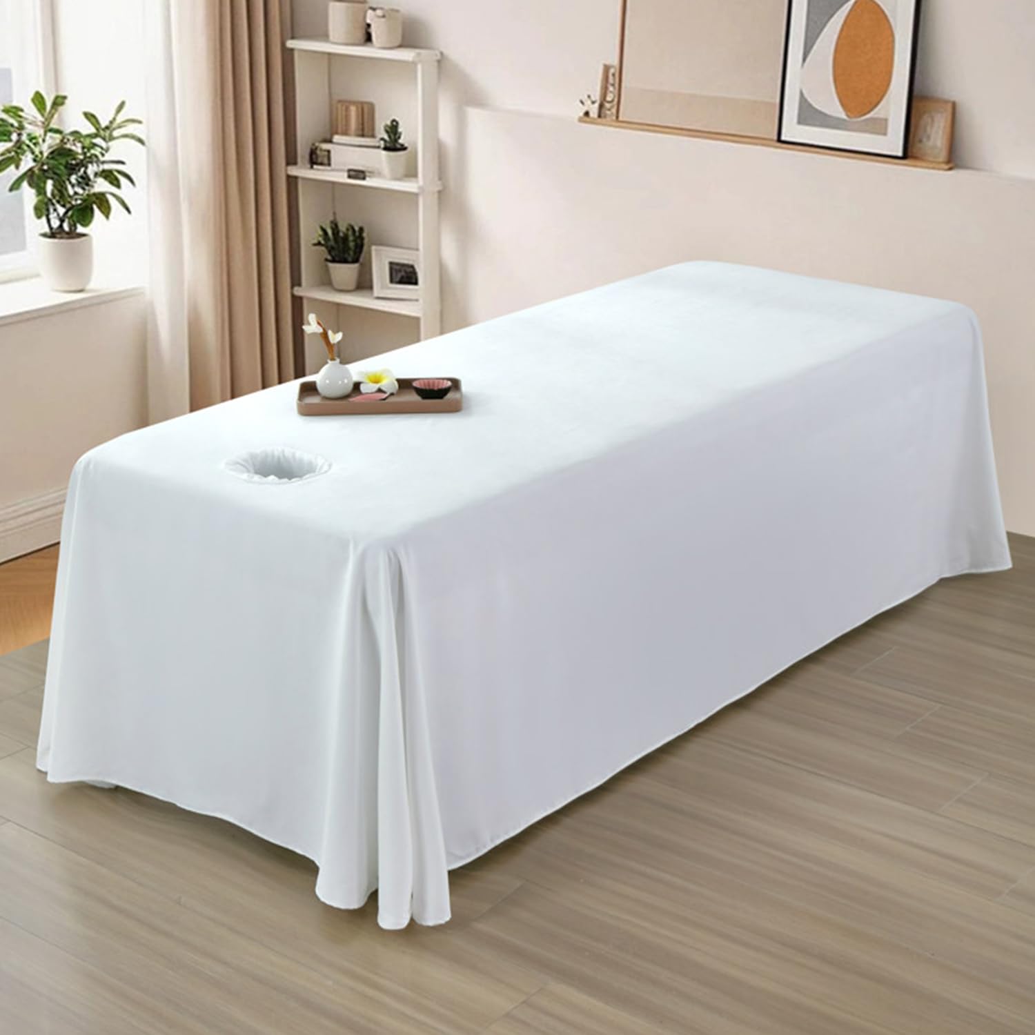 LDLCYCN Spa Bed Skirt With/Without Hole Massage Table Bed Sheet for Beauty Salon