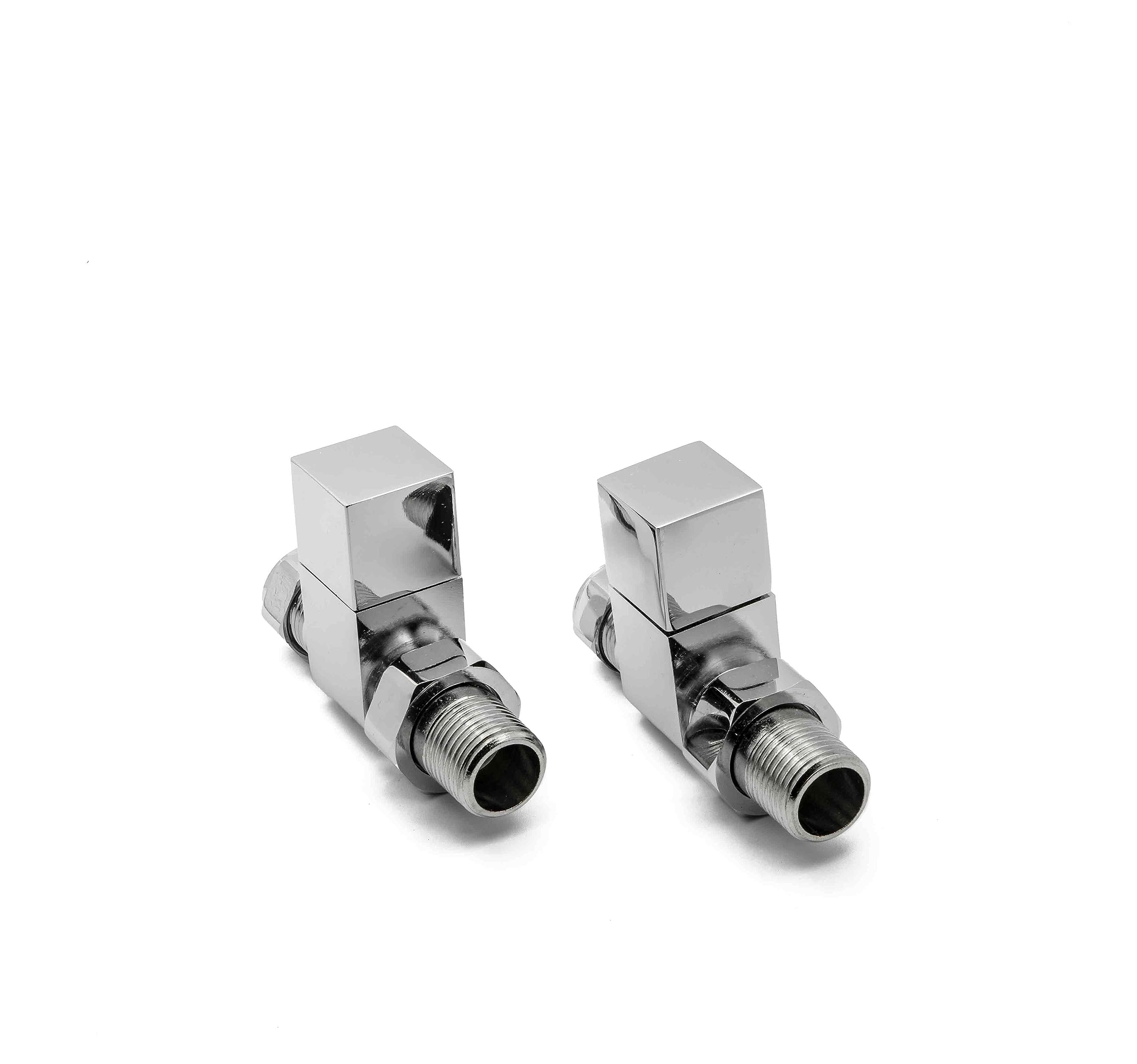 Reina Loge Straight Steel Radiator & Towel Rail Valve Chrome Polished