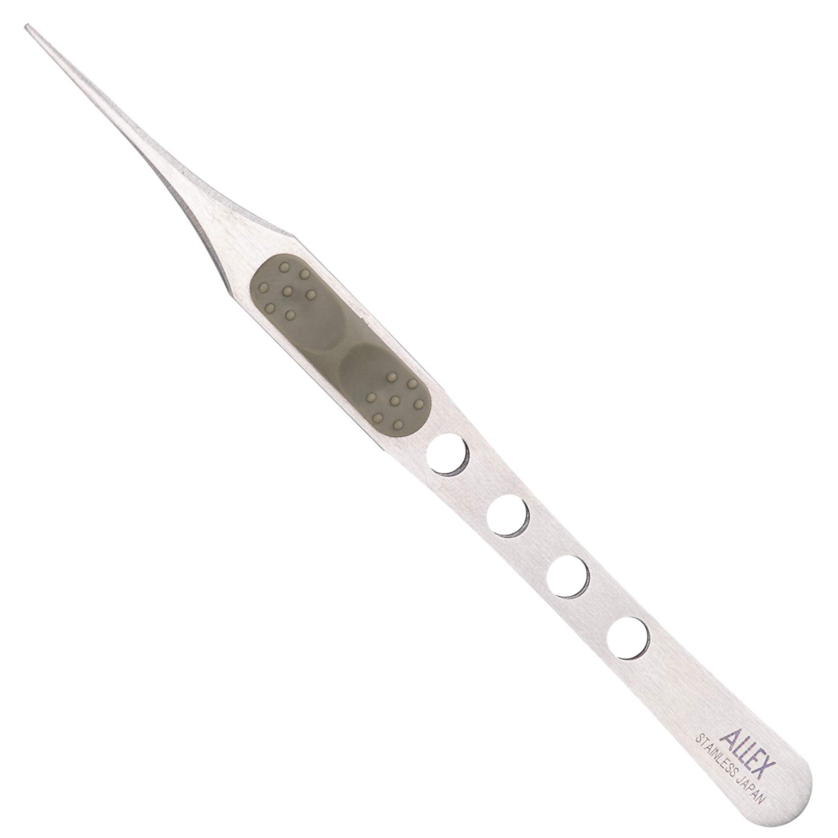 Allex - Pinzas de precisión japonesas de acero inoxidable, hechas en Japón, pinzas puntiagudas, pinzas de punta de aguja, rectas plateadas