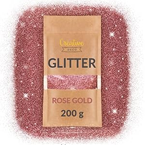 Creative Deco 200g Roségold Glitzerpulver für Wandfarbe | 0,2mm Glitzer-Pulver Glitzer Wand | Farbzusätze Nagel-Lack…