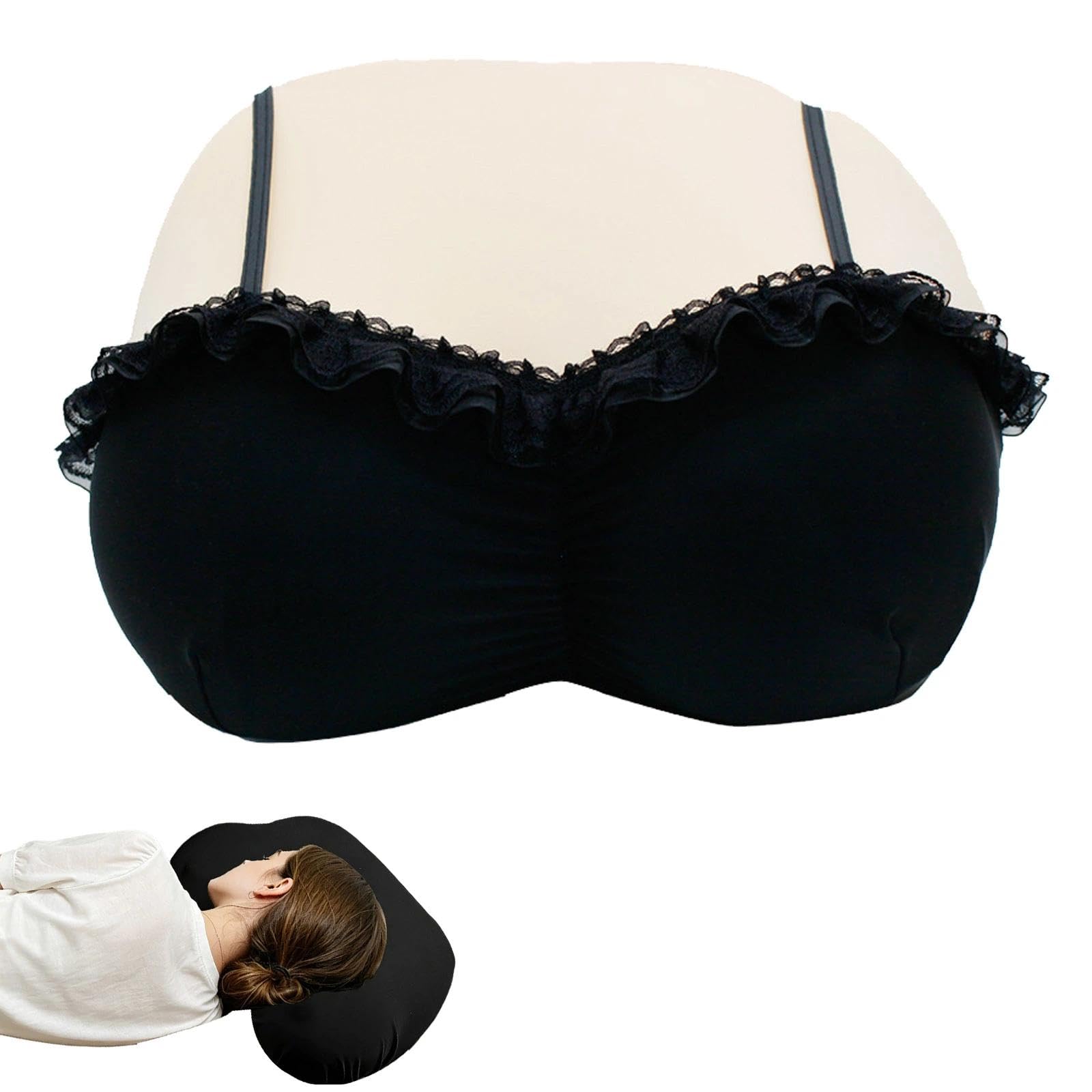 Mtjbfv Boobie Pillow,Breast Pillow,Breast Support,Booby, For Chest Wrinkles,Boobs Funny 3d Cushion Lace Boob Breasts Cushion Novelty Sexy Breast、 Memory Throw Night Hilarious (A)