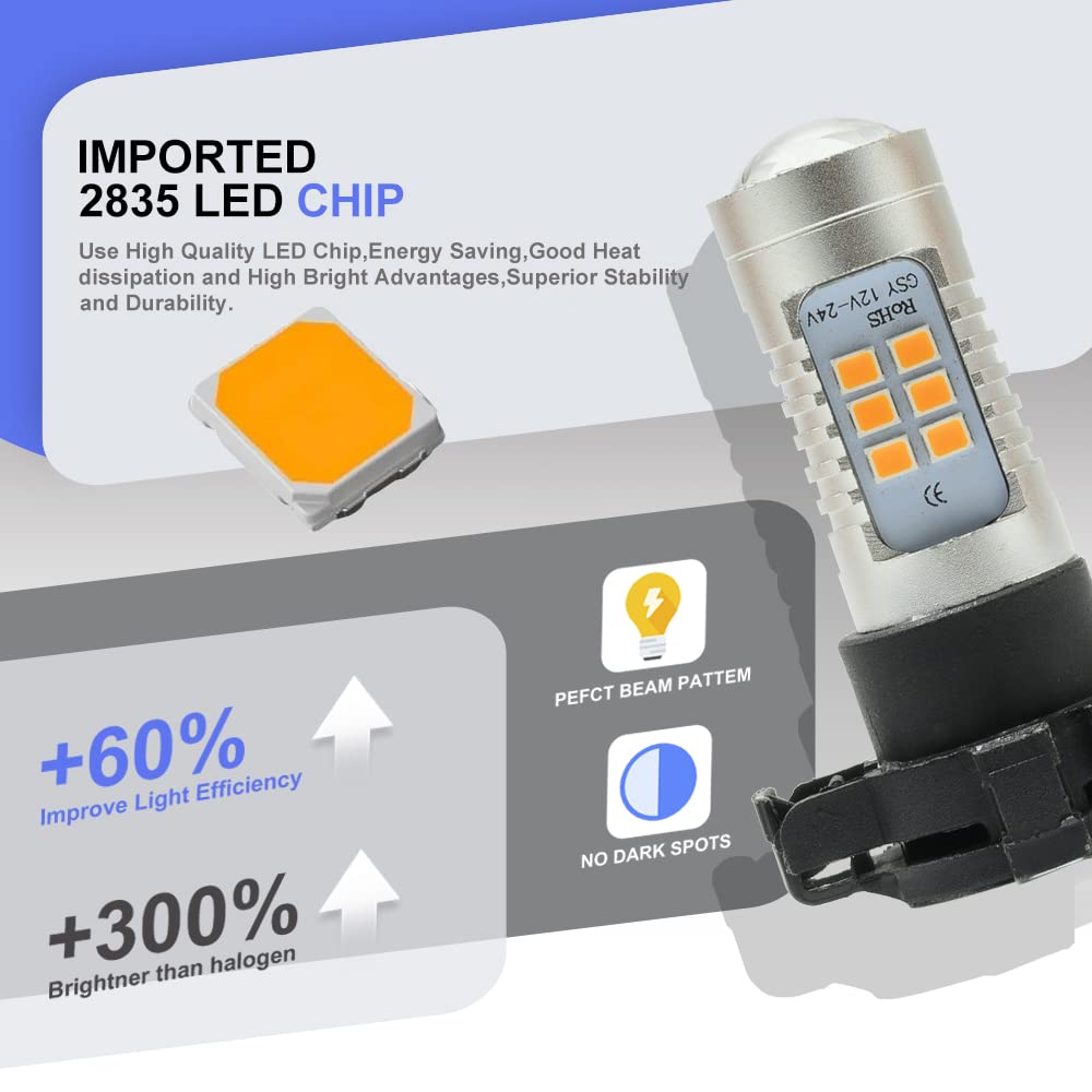 Indicatore faro anteriore a LED Lampadine PY24W Per Alfa Ro.meo Giulietta 940 Giulia 952 Stelvio 949 4C PY24W Led Ambra Indicatore di direzione Frecce Laterali