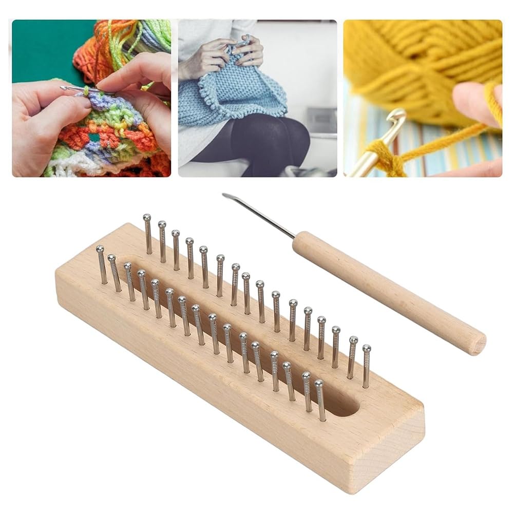 Kit De Tricot En Bois Avec Crochet - Planche En Hêtre Pour écharpes, Chaussettes - Loisir Créatif Adulte Et Enfant