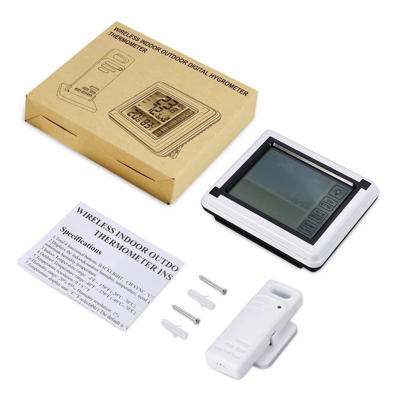 Termómetros para piscinas Monitor de temperatura de humedad exterior inalámbrica de higrómetro digital de higrómetro interior con 1 sensores para piscinas interiores y exteriores, spas y jacuzzis