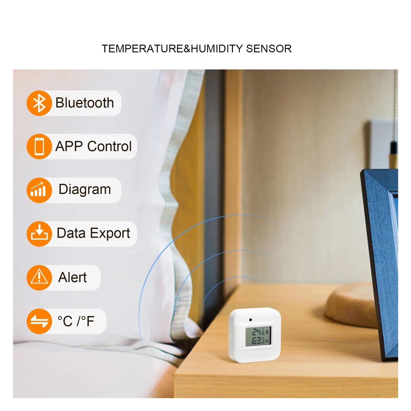 Higrometr Z Podświetleniem Bluetooth Czujnik Termometru Dla Inteligentnego Czujnika Temperatury I Wilgotności Asystent Domowy Dokładny Szybki Monitorowanie Czasie Rzeczywistym