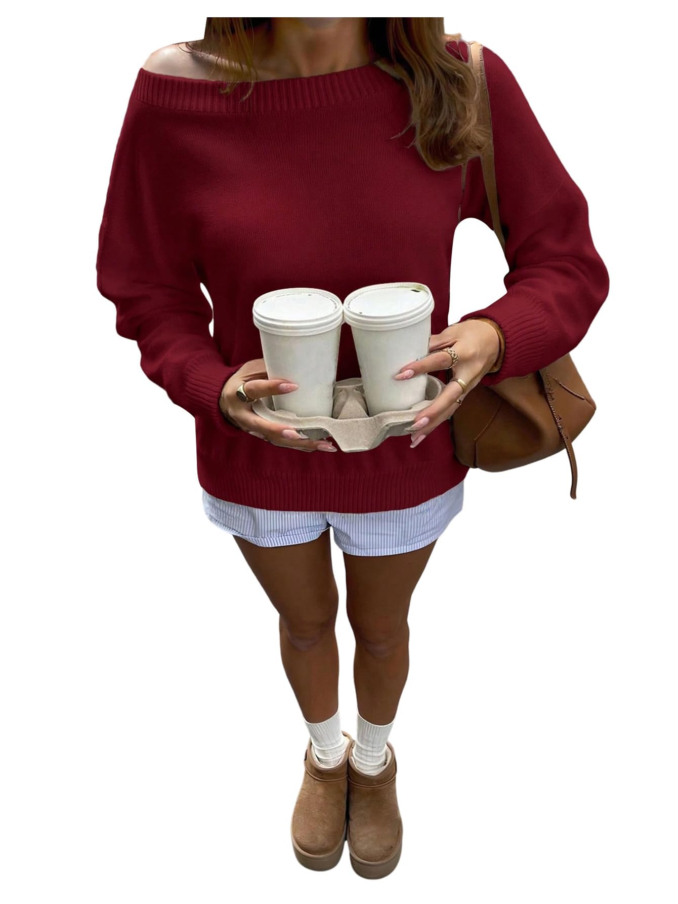 Womens Y2k Fall Sweaters 2025 Casual Soft Knit Crewneck Sweater Long Sleeve Jumper for Teen Girls