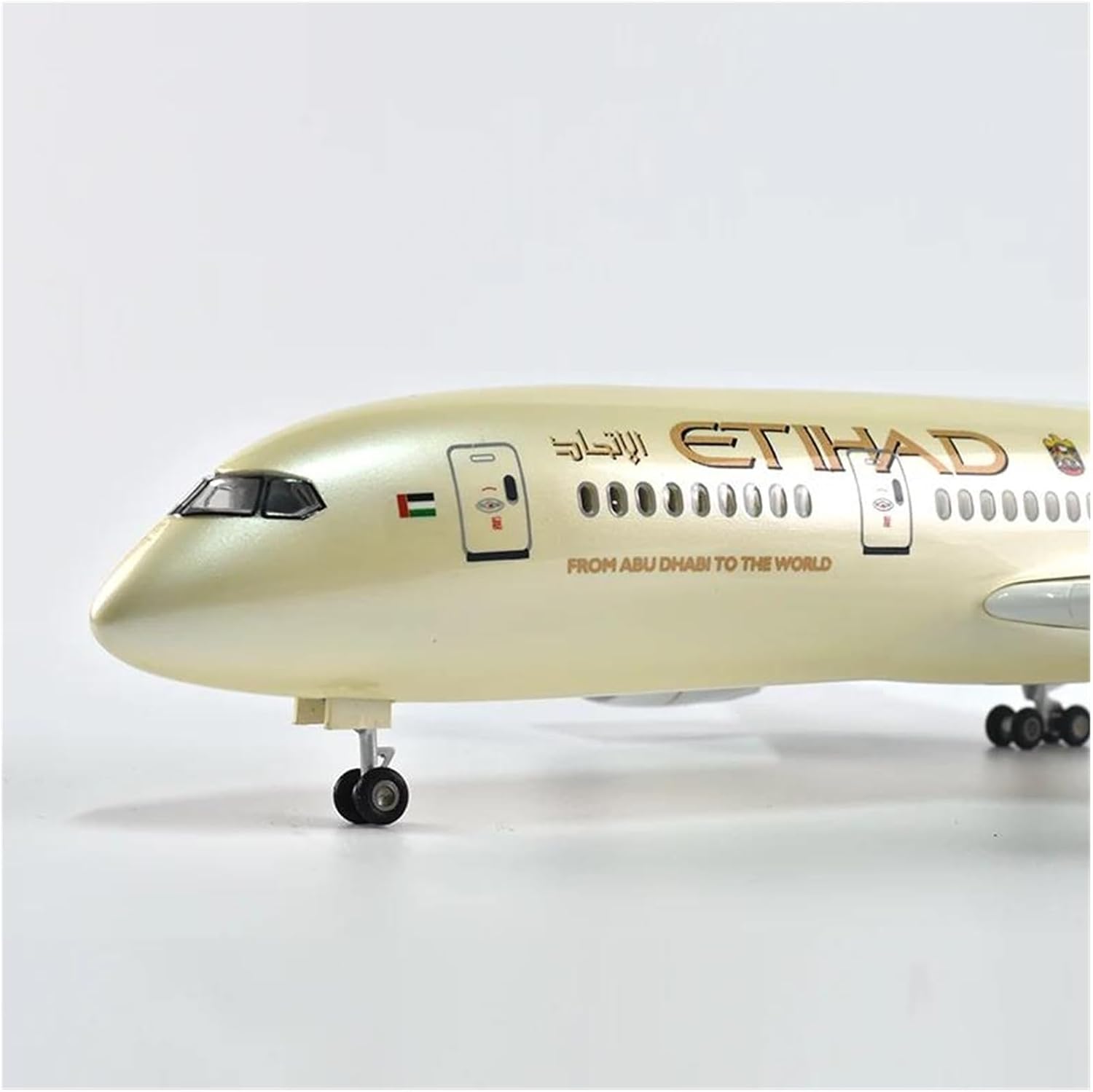 Miniature Scale 1 144 for 43cm Etihad Boeing 787 Airplane Model Aircraft Light Planes Collectables Crafts Flying Toy Game Kits(with Light)