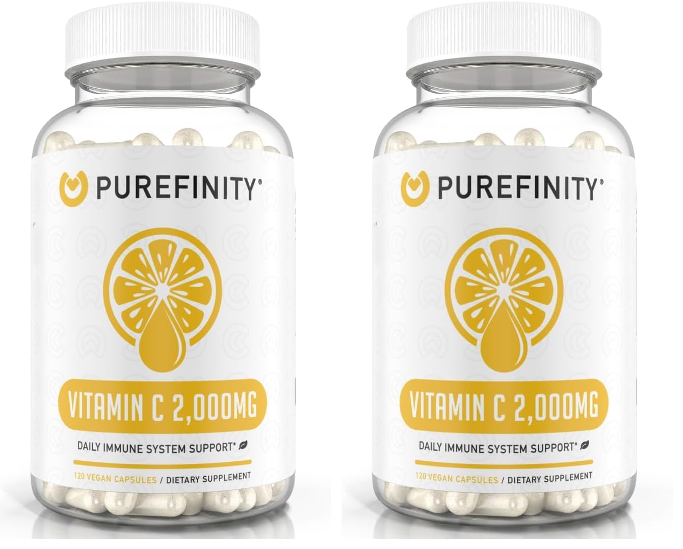 PUREFINITY Vitamin C 2000mg Capsules – Double Strength, High Absorption Supplement, Powerful Antioxidant Properties, 120 Capsules (1 Month Supply) (Pack of 2) 120 Count (Pack of 2)