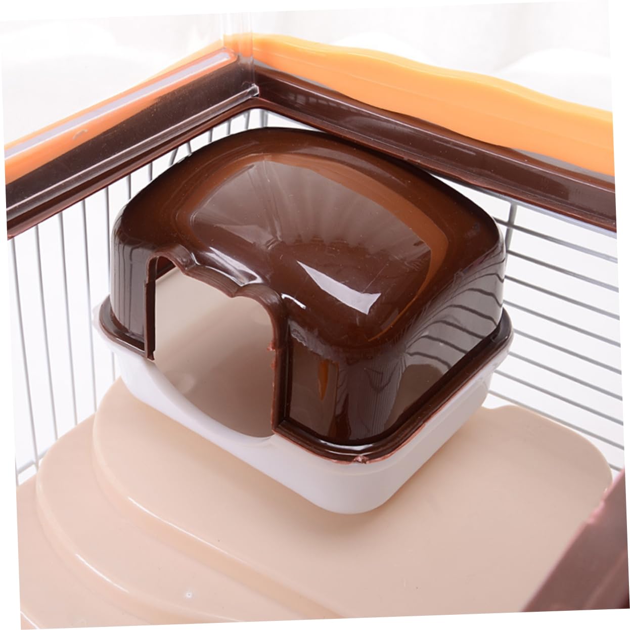 Gabbia per Criceti Multifunzionale Luxury House Coffee | Pp e Filo di Ferro, Ruota e Beverino Antifuoriuscita Inclusi, Design Chic per Casa