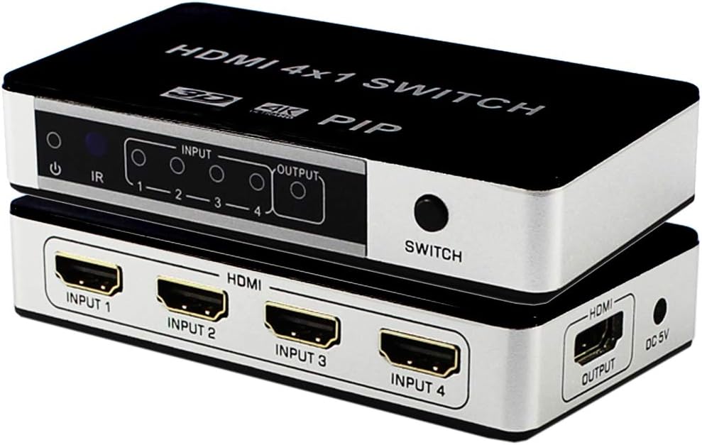 HDMI Switch 4x1 4K@30Hz 4 in 1 Out HDMI Picture in picture 4 port hdmi Switcher Selector Full HD 1080P With Remote Control