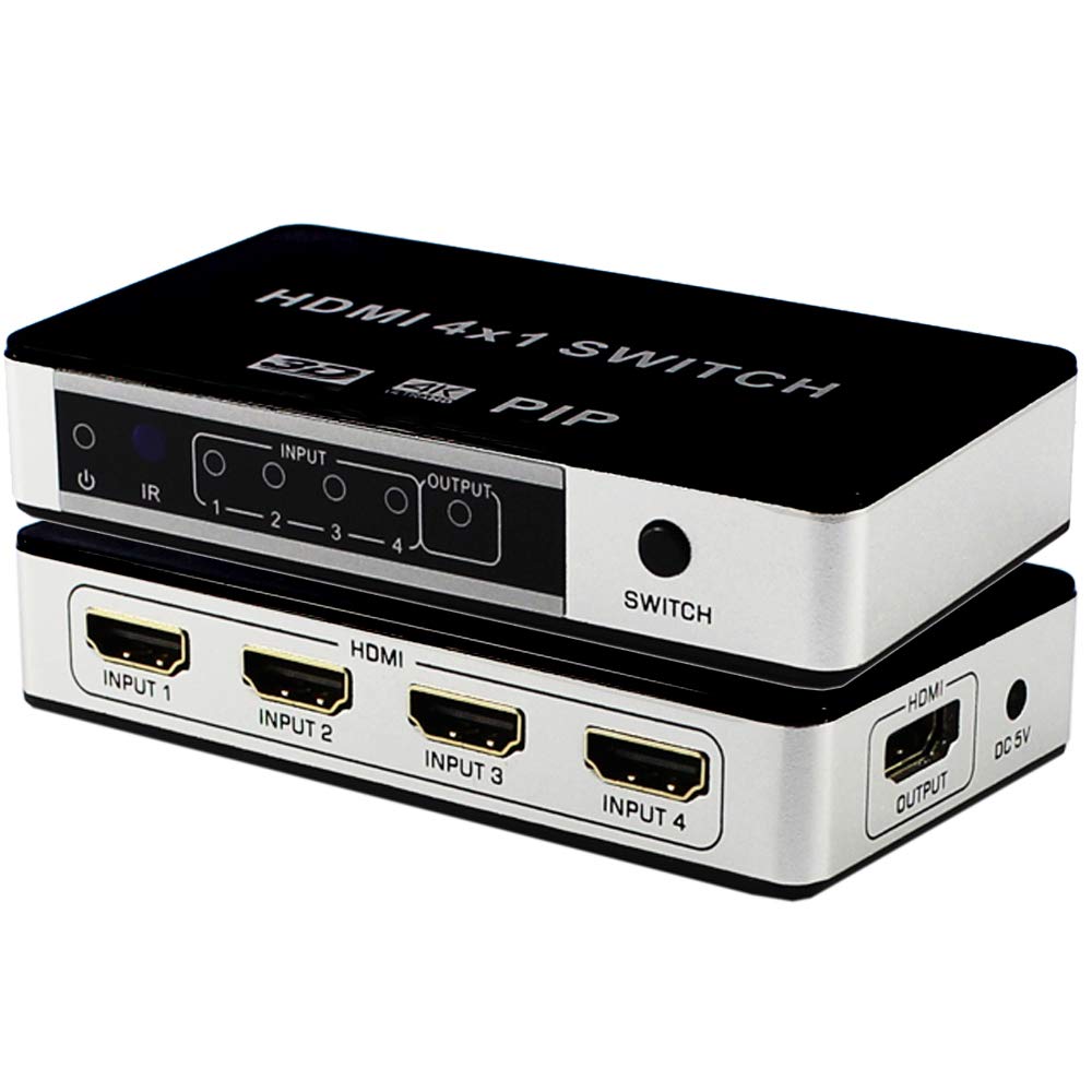 HDMI Switch 4x1 4K@30Hz 4 in 1 Out HDMI Picture in picture 4 port hdmi Switcher Selector Full HD 1080P With Remote Control