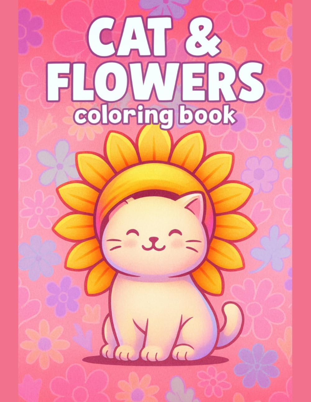Cat and Flowers Coloring Book for Kids: Adorable Designs for Creative Fun: Cute and Easy Designs Featuring Playful Kitties and Blooming Blooms, ... Fun Learning, and Screen-Free Activity