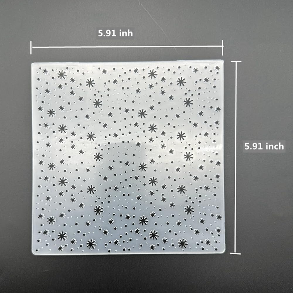 3D Plastic Embossing Folder Template Christmas Snowflakes Falling Texture 5.91x5.91 Inch for Card Making DIY Scrapbooking Paper Crafting Handmade Crafts Scrapbooking Arts Supplies Scrapbook Decor