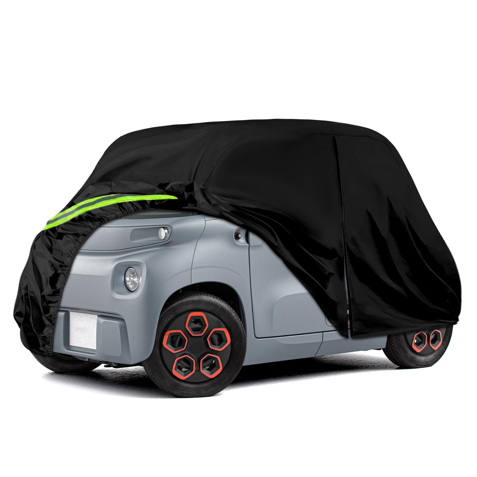 Cubierta del Automóvil Reemplazo para Citroen Ami/Opel Rocks-e/Electric/Fiat Topolino 2020-2024, Lona del Automóvil Garaje del Completo Impermeable Garaje Completo Tiras Reflectantes