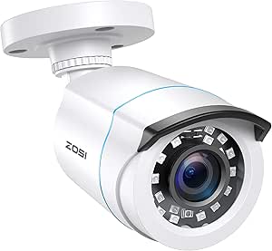 ZOSI 2.0MP FHD 1080p Security Camera Outdoor/Indoor (Hybrid 4-in-1 HD-CVI/TVI/AHD/960H Analog CVBS),24PCS LEDs,80ft Night Vision,Weatherproof Surveillance CCTV Bullet Camera asin的图片